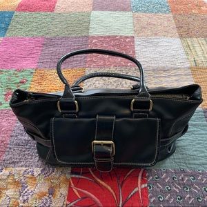 Soft and solid basic black handbag